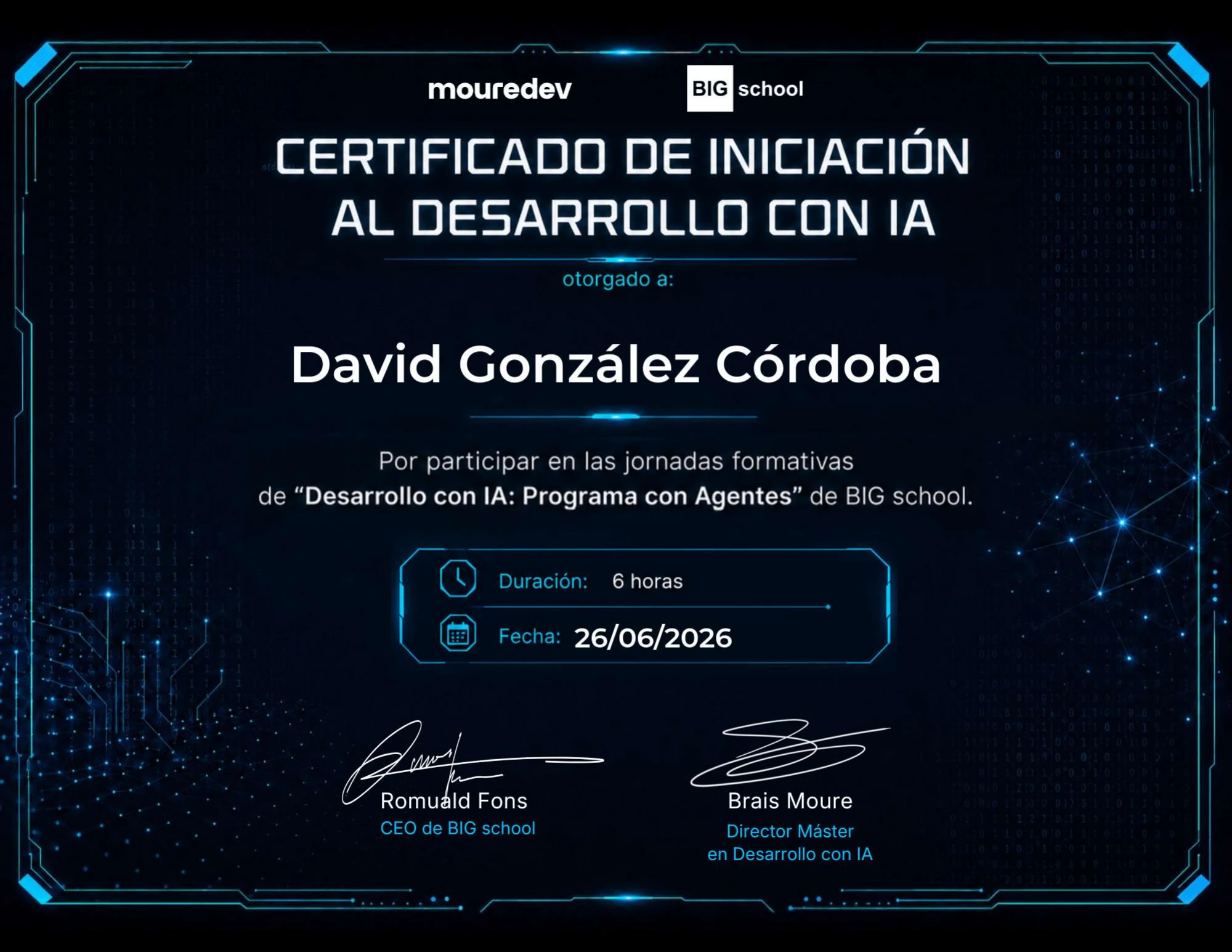 Certificado de Iniciación al desarrollo con IA: Programa con Agentes